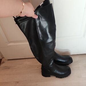 Dream Pairs Sleek Black Over the Knee Boots